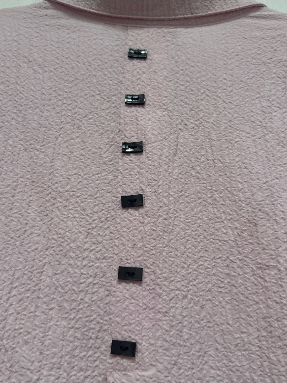 Habitat Light Pink Textured Button-Up Top with Black Buttons - Picture 8 of 8